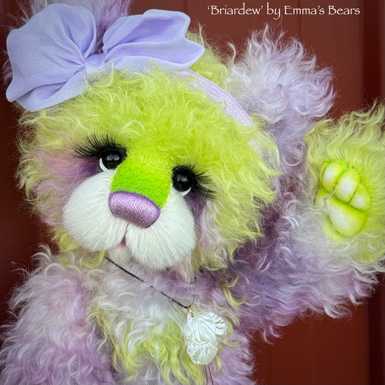 Briardew - 13" Hand-Dyed Curlylocks Mohair Bear by Emma's Bears - OOAK