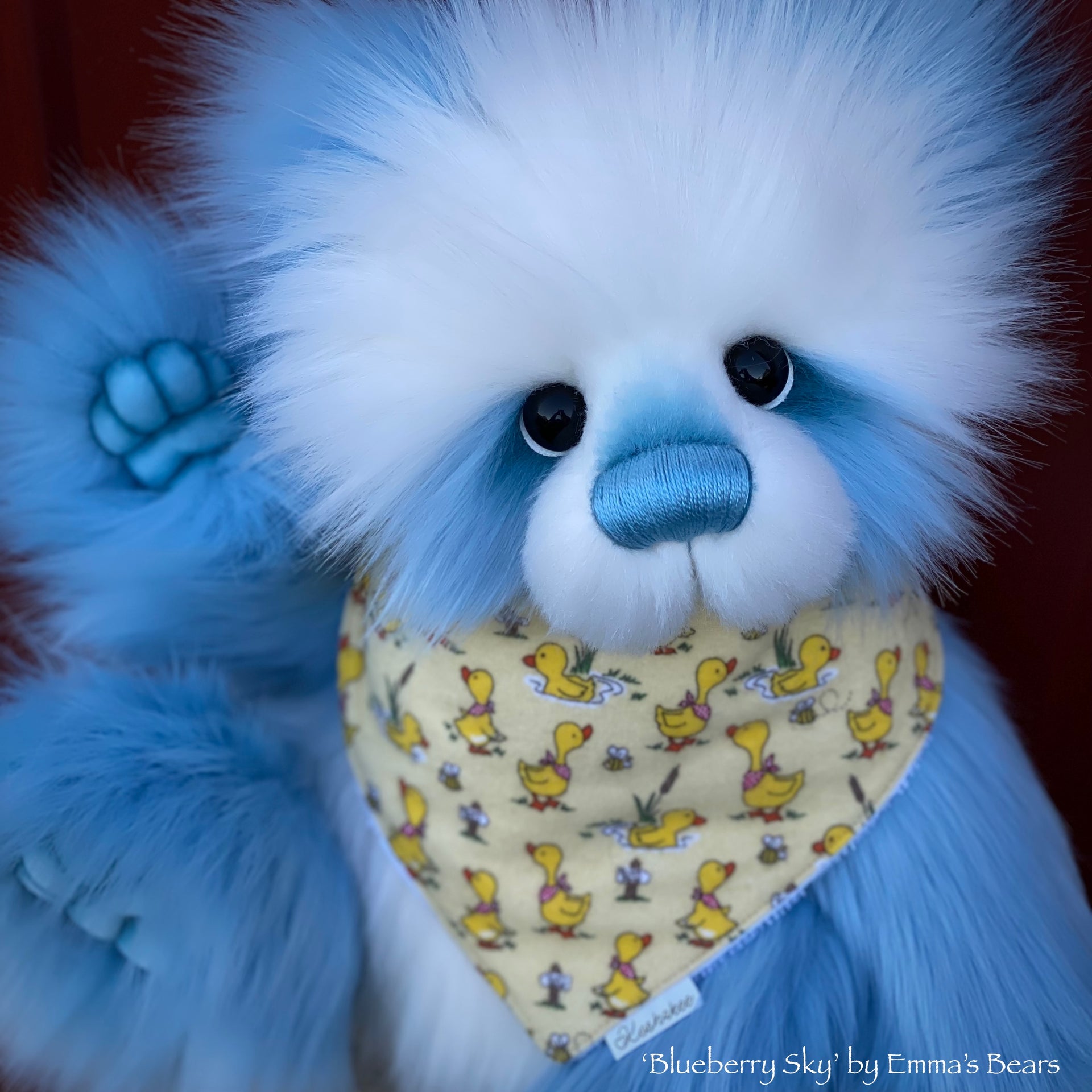 Blueberry Sky - 18" Faux Fur Artist Bear by Emma's Bears - OOAK