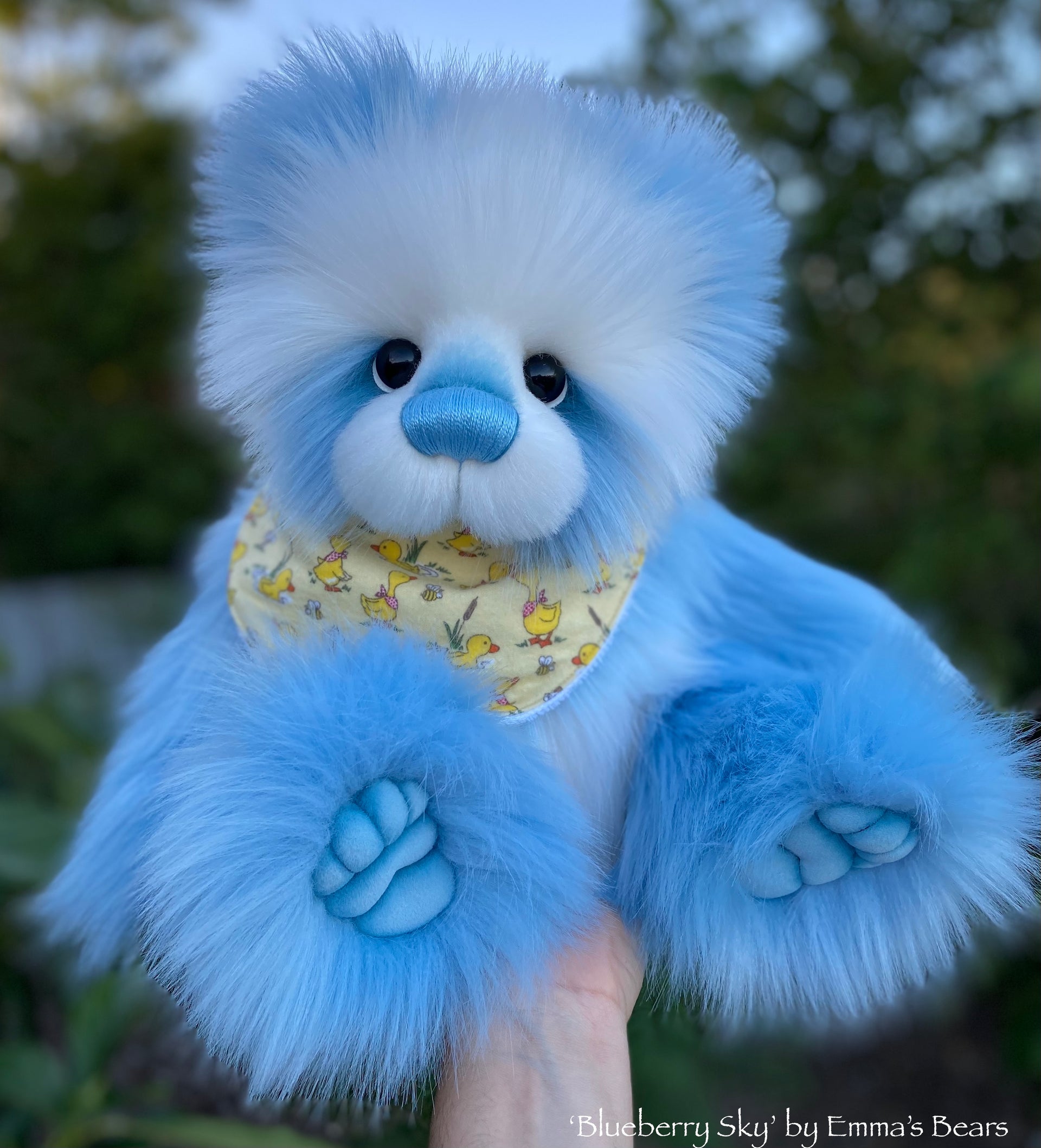 Blueberry Sky - 18" Faux Fur Artist Bear by Emma's Bears - OOAK