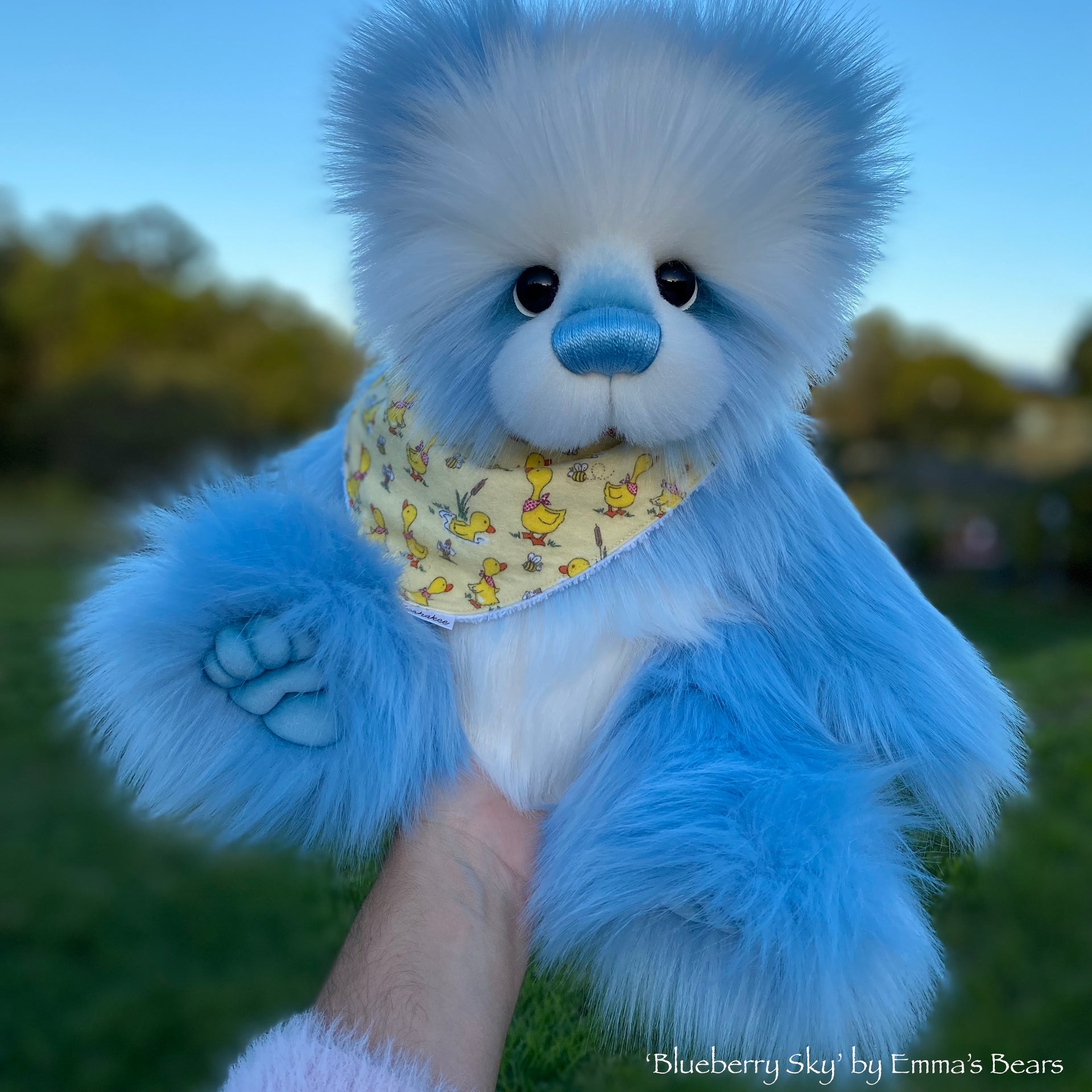 Blueberry Sky - 18" Faux Fur Artist Bear by Emma's Bears - OOAK