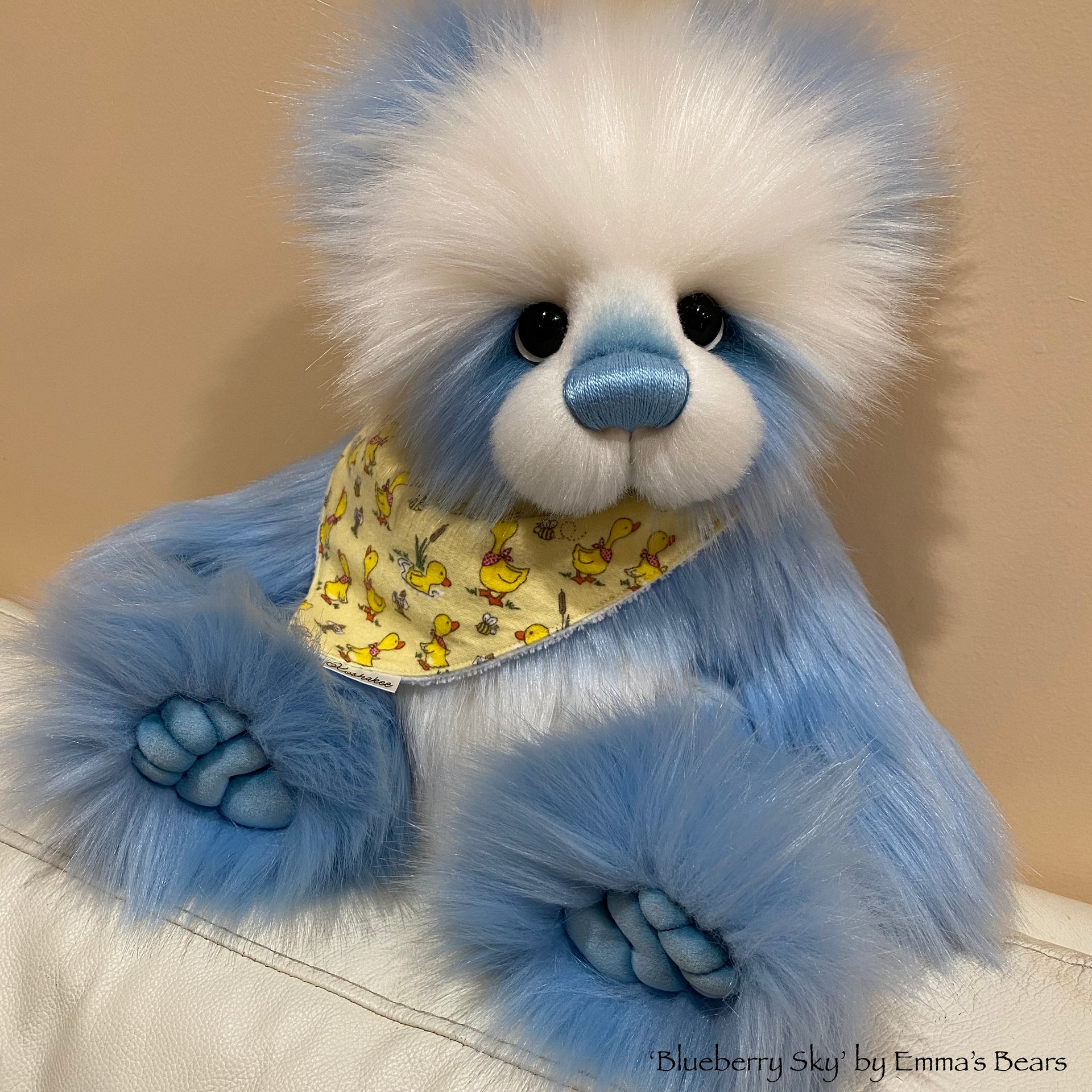 Blueberry Sky - 18" Faux Fur Artist Bear by Emma's Bears - OOAK