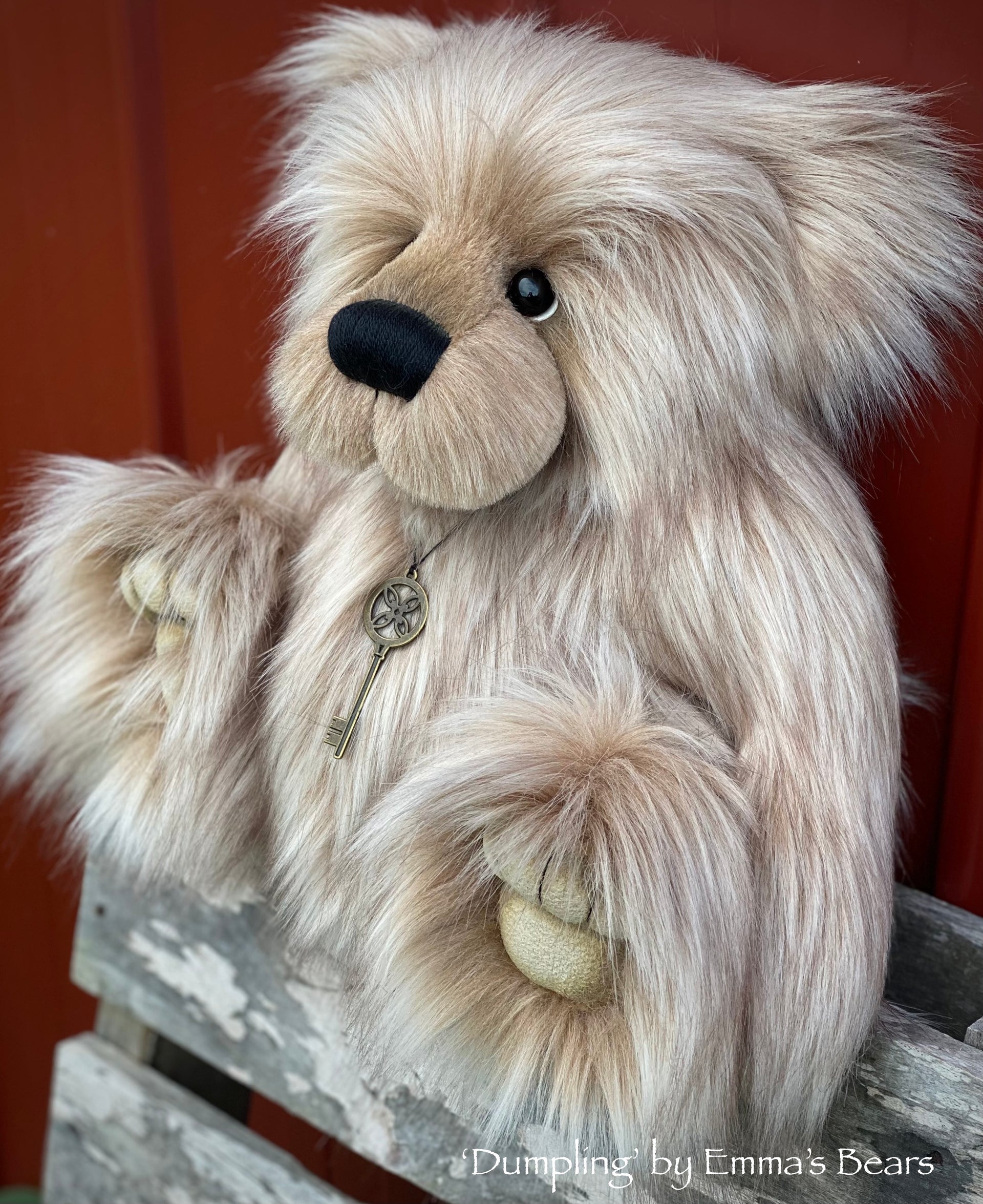 KIT - 16" DUMPLING bear in Warm Latte faux fur