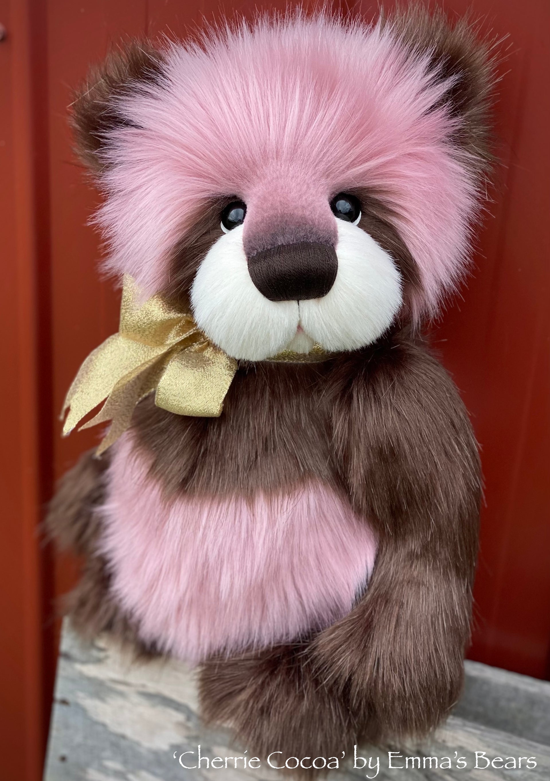Cherrie Cocoa - 17" faux fur bear by Emmas Bears - OOAK