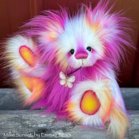 Millie Sunset - 9" faux fur Artist Bear by Emma's Bears - OOAK