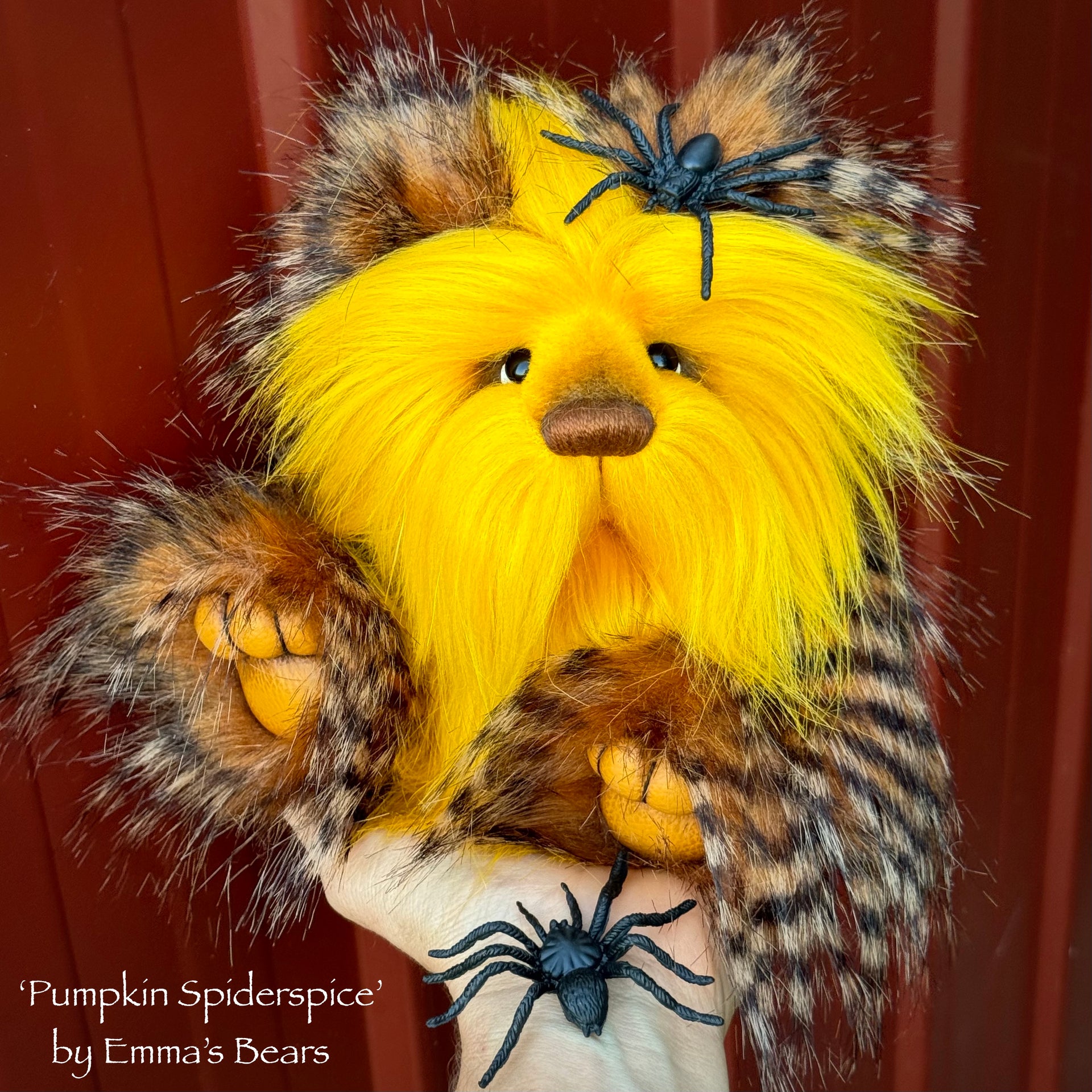 KITS - 9" Pumpkin Spiderspice Halloween faux fur teddy kit