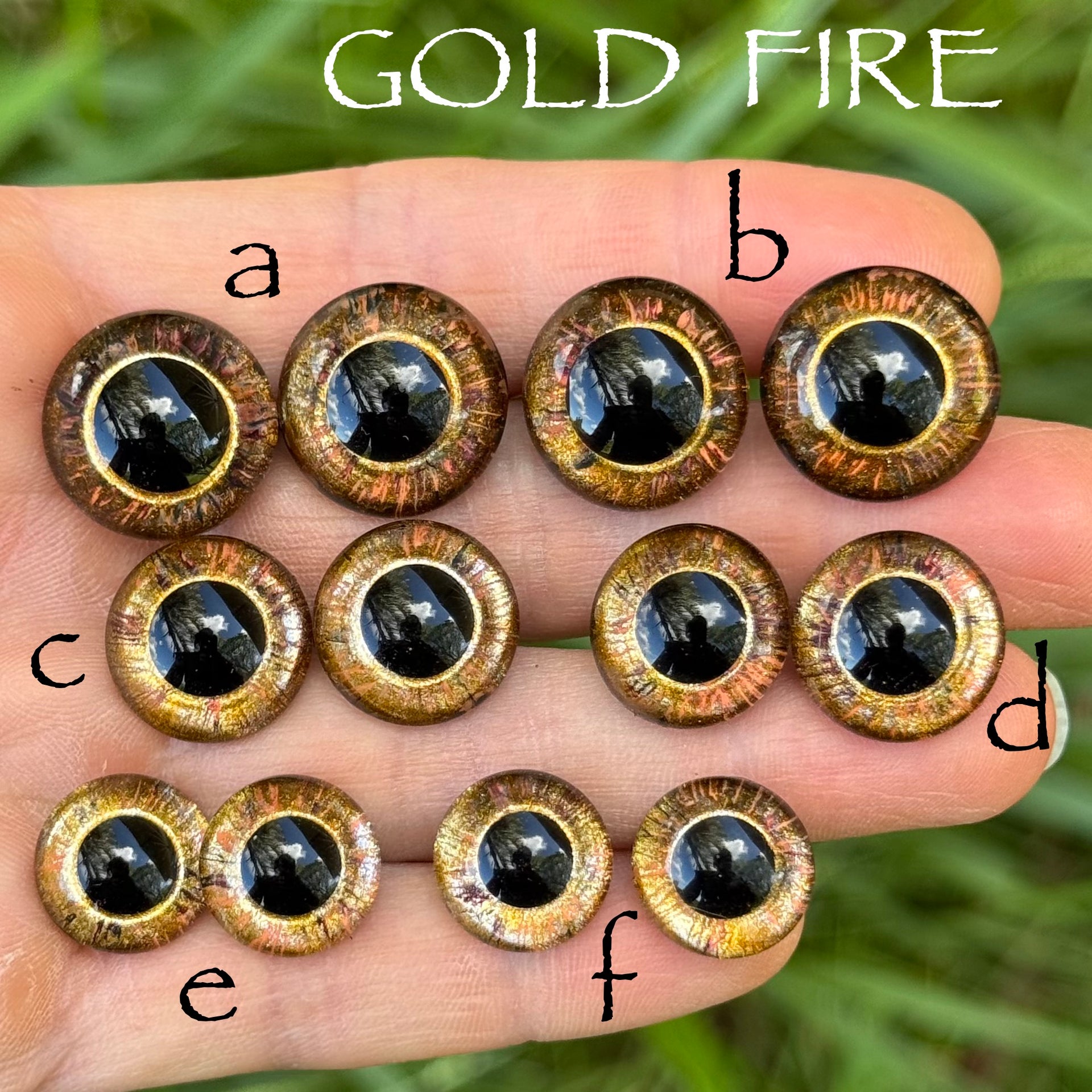 Hand Painted Eyes - Gold Fire