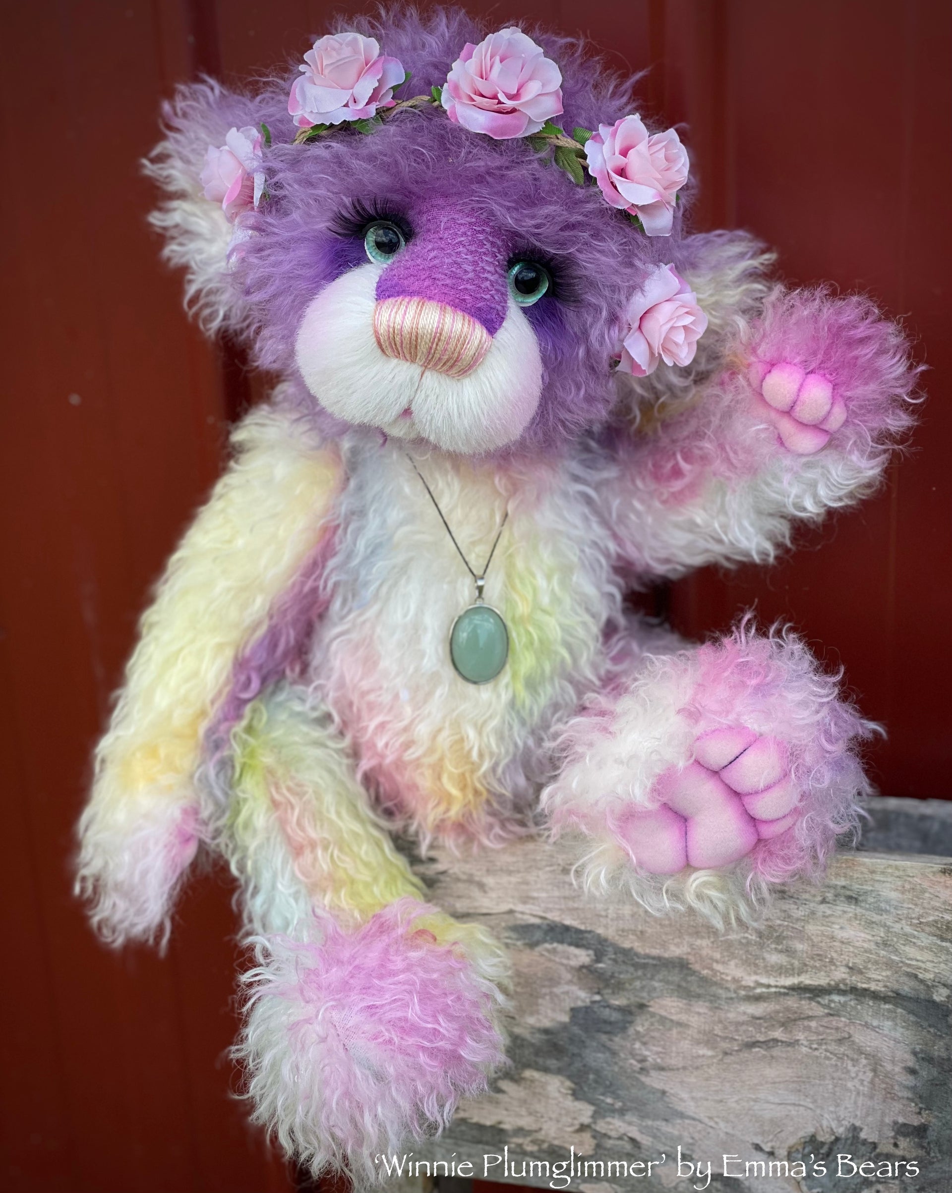 Winnie Plumglimmer - 18" Hand-dyed Mohair Artist Bear by Emmas Bears - OOAK