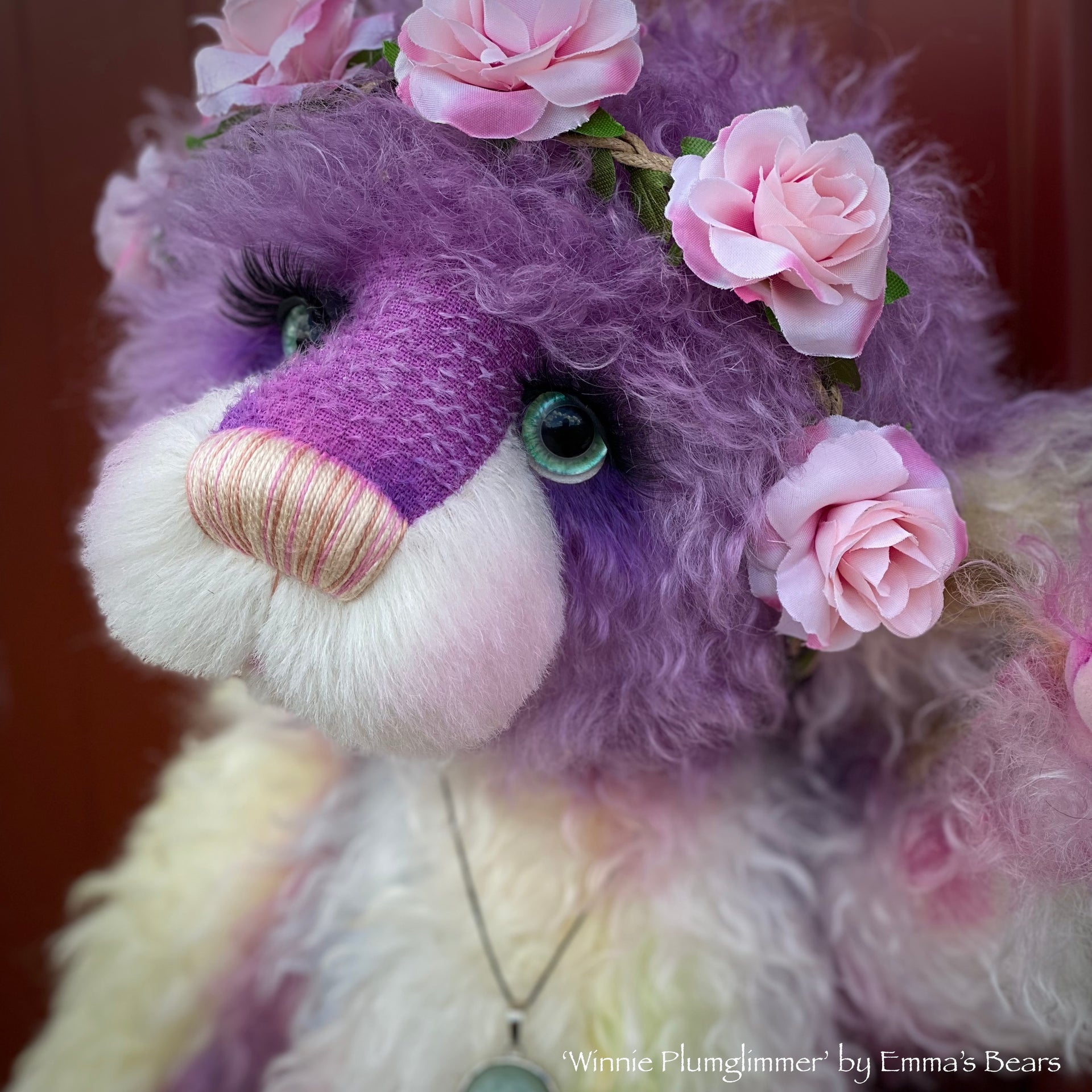 Winnie Plumglimmer - 18" Hand-dyed Mohair Artist Bear by Emmas Bears - OOAK