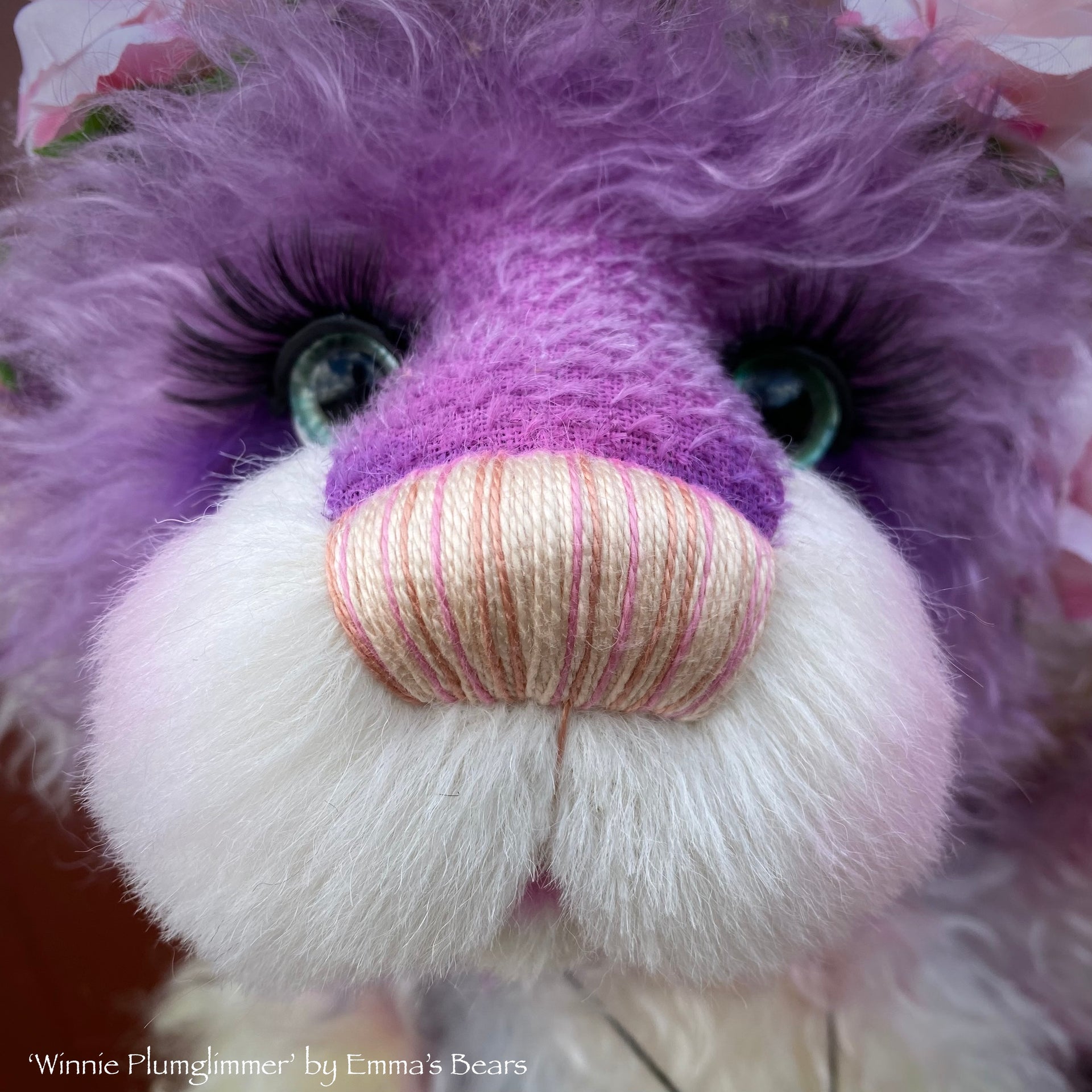 Winnie Plumglimmer - 18" Hand-dyed Mohair Artist Bear by Emmas Bears - OOAK