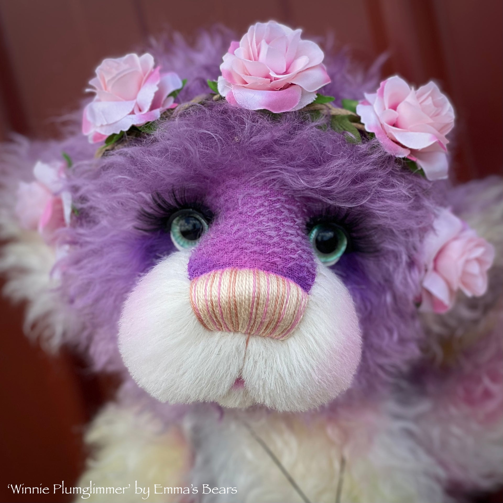 Winnie Plumglimmer - 18" Hand-dyed Mohair Artist Bear by Emmas Bears - OOAK