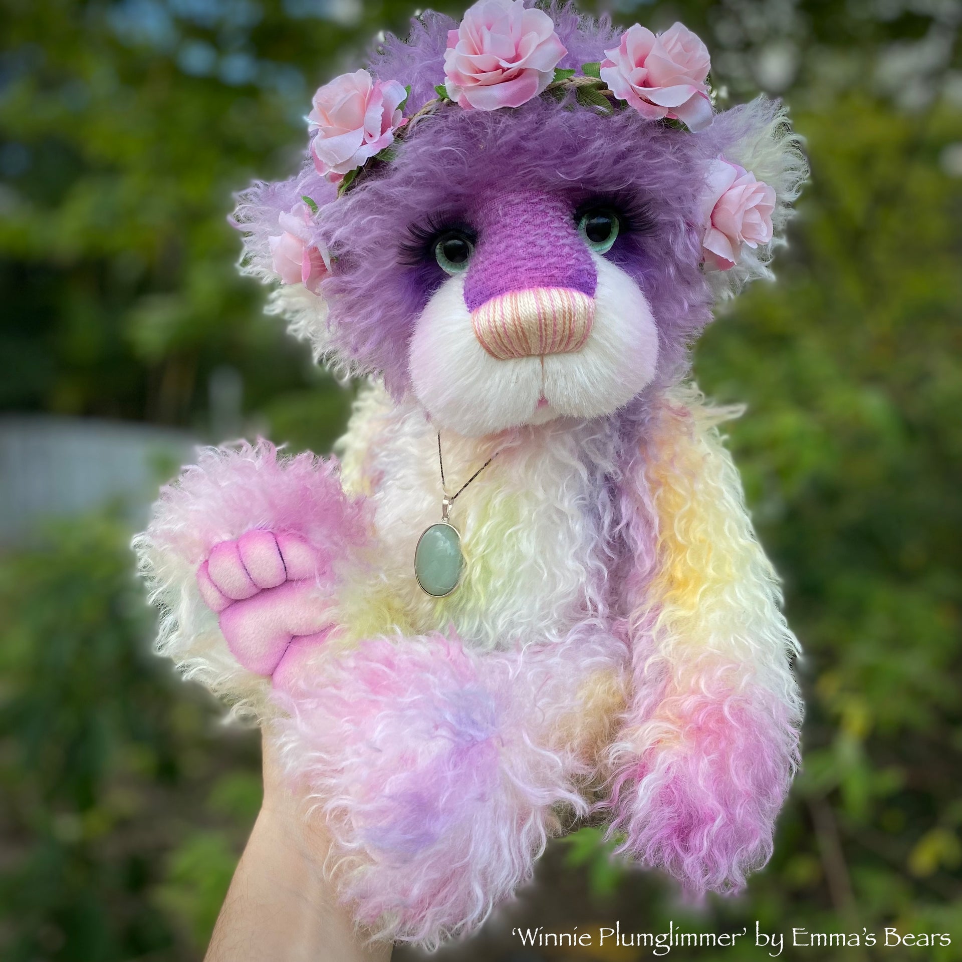 Winnie Plumglimmer - 18" Hand-dyed Mohair Artist Bear by Emmas Bears - OOAK