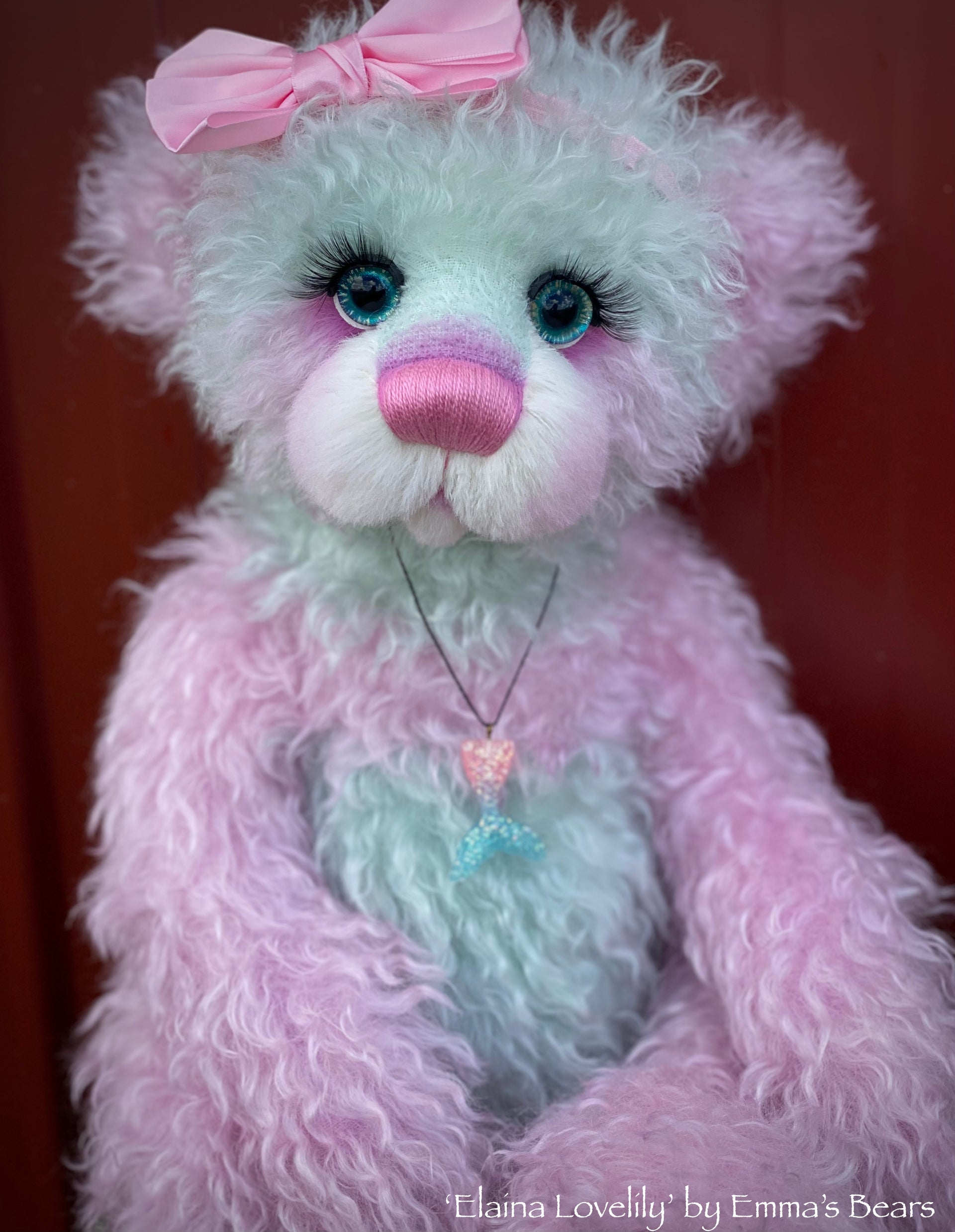 Elaina Lovelily - 21" Hand-dyed Mohair Artist Bear by Emmas Bears - OOAK