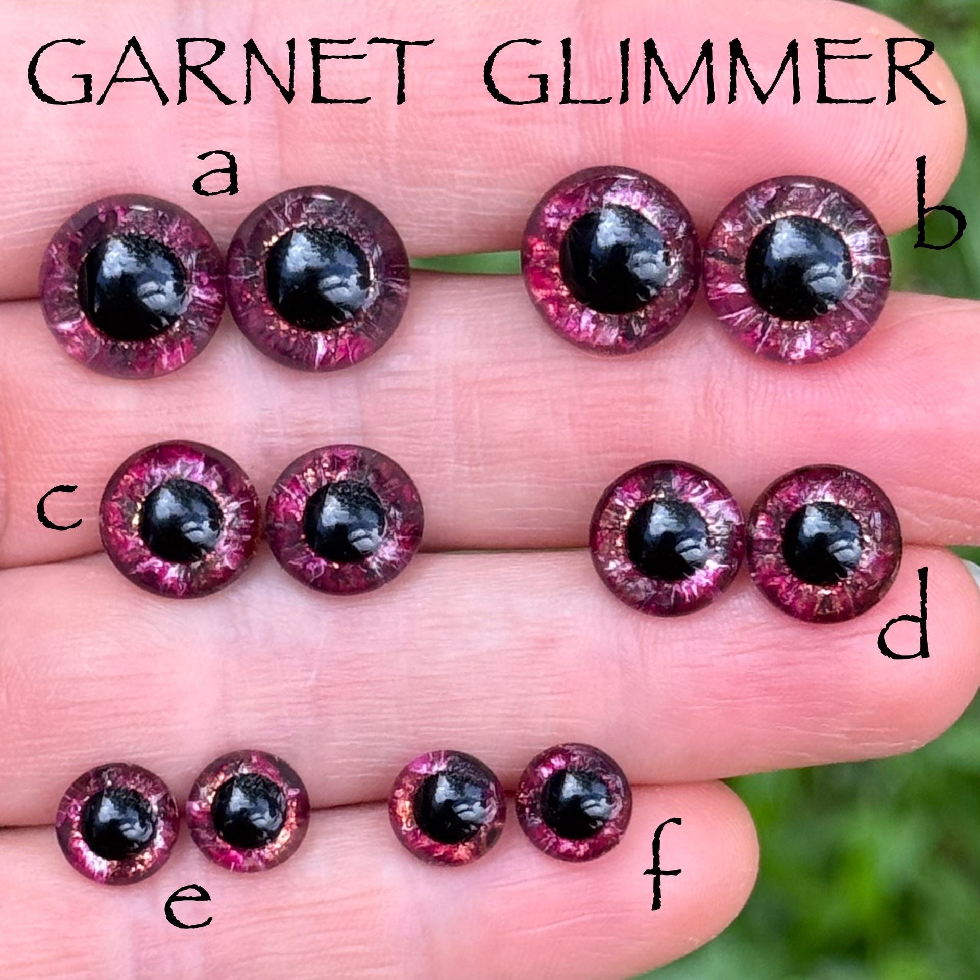 Hand Painted Eyes - Garnet Glimmer