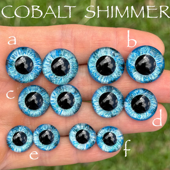 Hand Painted Eyes - Cobalt Shimmer