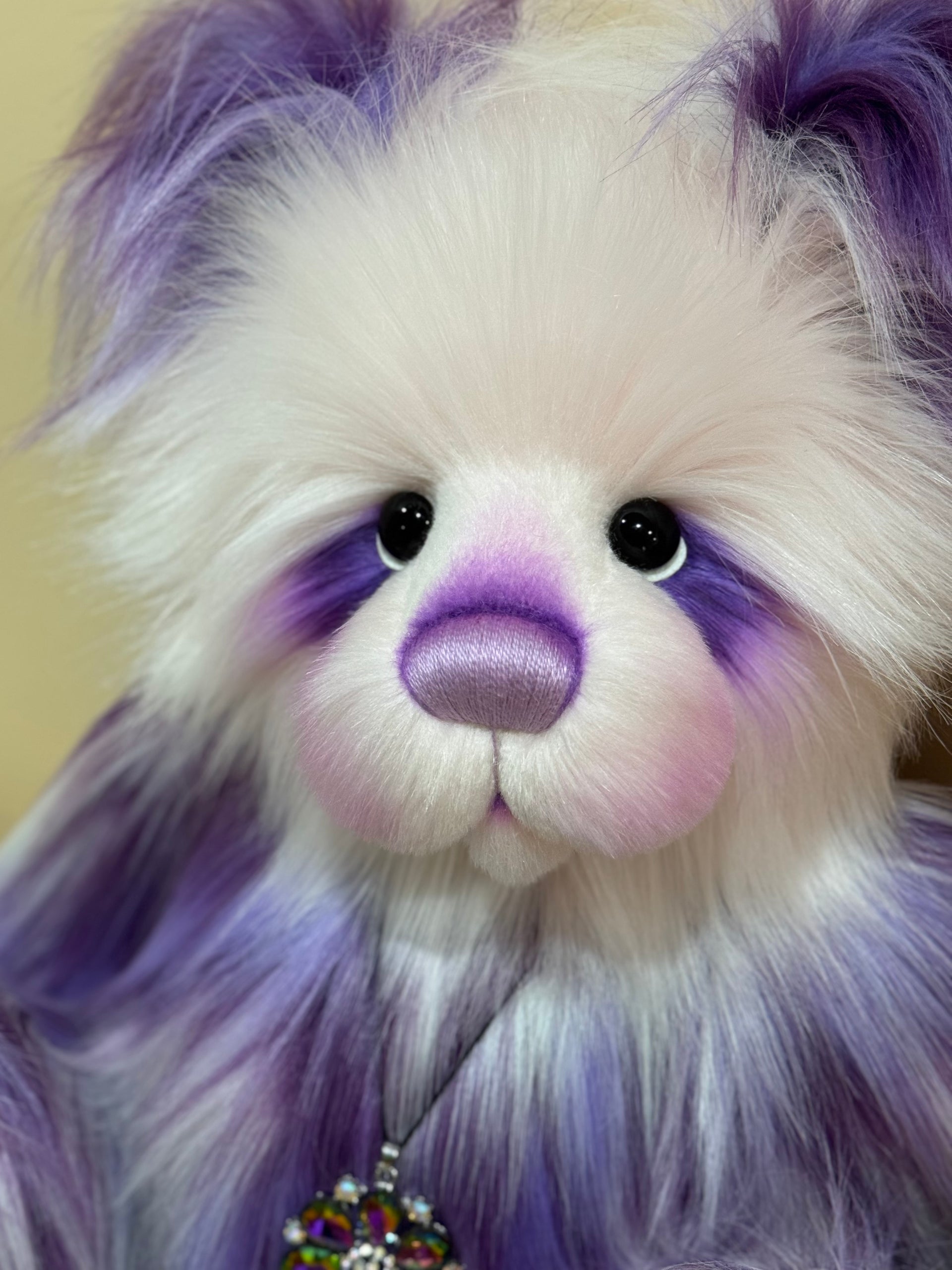 Bubbleplum - 24" Faux Fur Artist Bear by Emmas Bears - OOAK