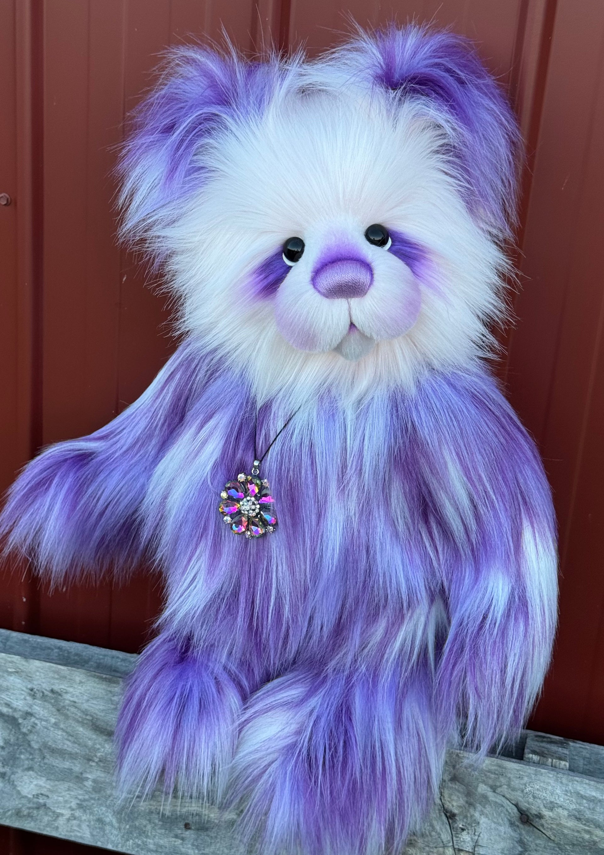 Bubbleplum - 24" Faux Fur Artist Bear by Emmas Bears - OOAK
