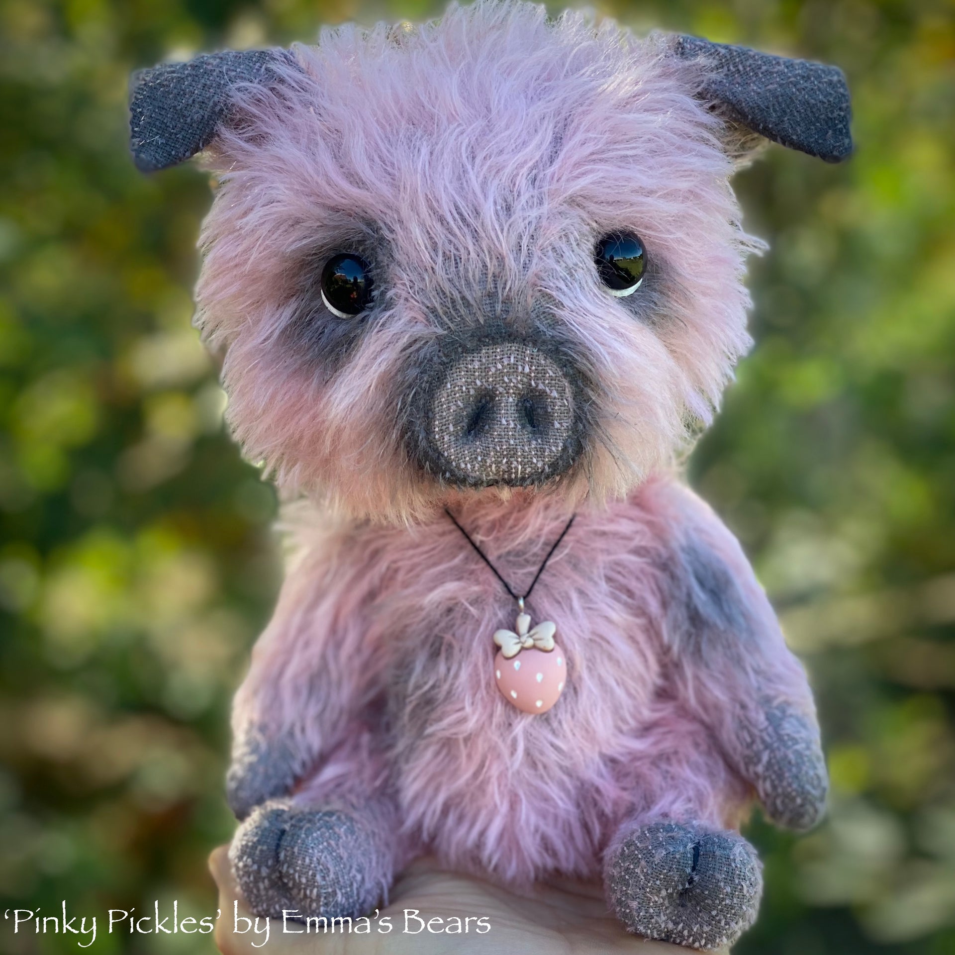 Pinky Pickles - 10" Mohair Artist Pig by Emma's Bears - OOAK