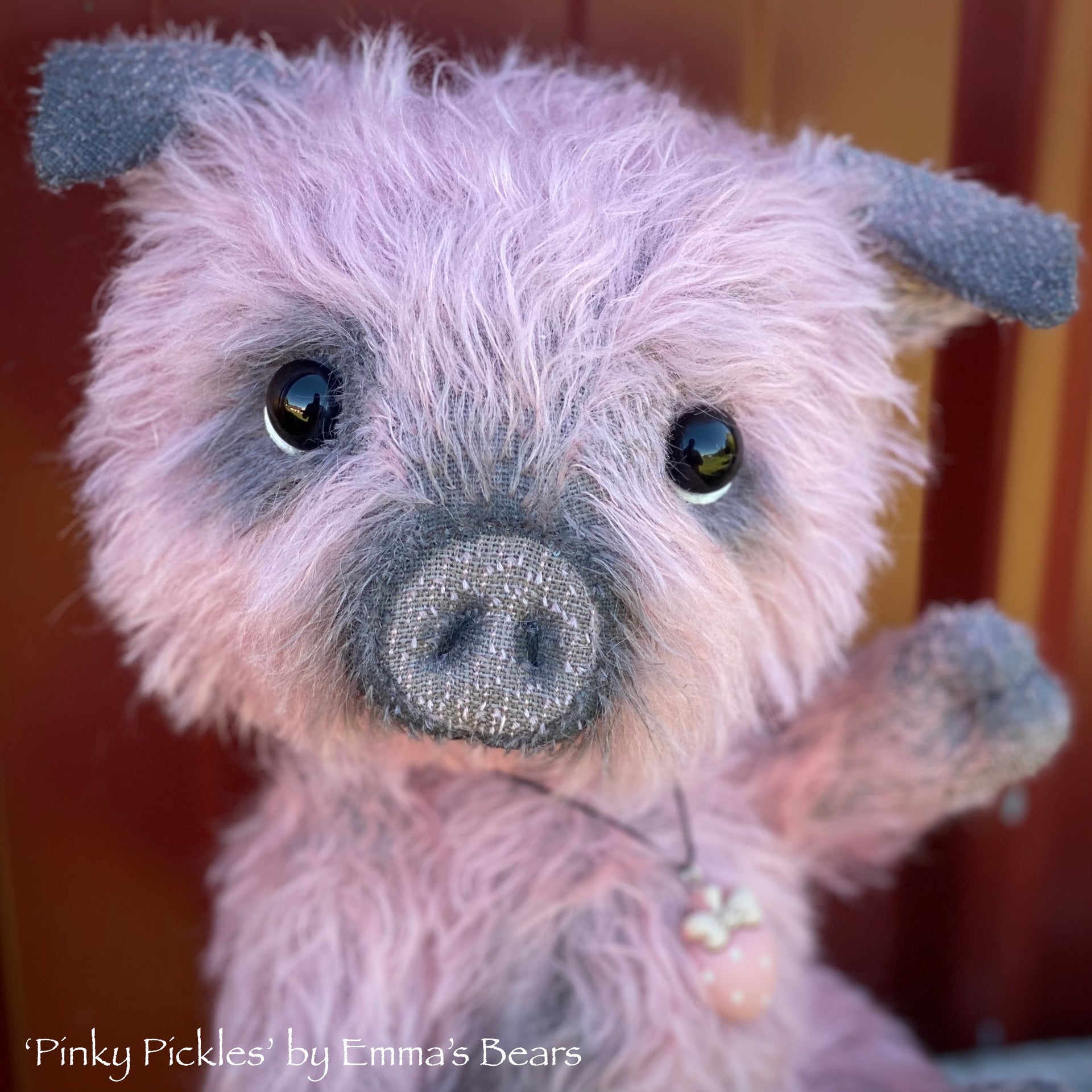 Pinky Pickles - 10" Mohair Artist Pig by Emma's Bears - OOAK