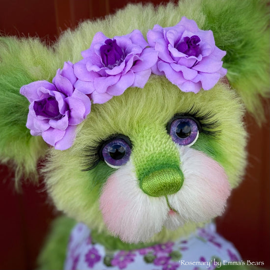 Rosemary - 16" Hand-dyed Curlylocks and Alpaca artist bear by Emma's Bears - OOAK