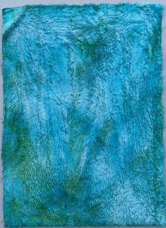 Standard Viscose - Hand Dyed Aqua Lime Batik - Fat 1/8m - JUL004
