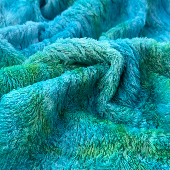 Standard Viscose - Hand Dyed Aqua Lime Batik - Fat 1/8m - JUL004