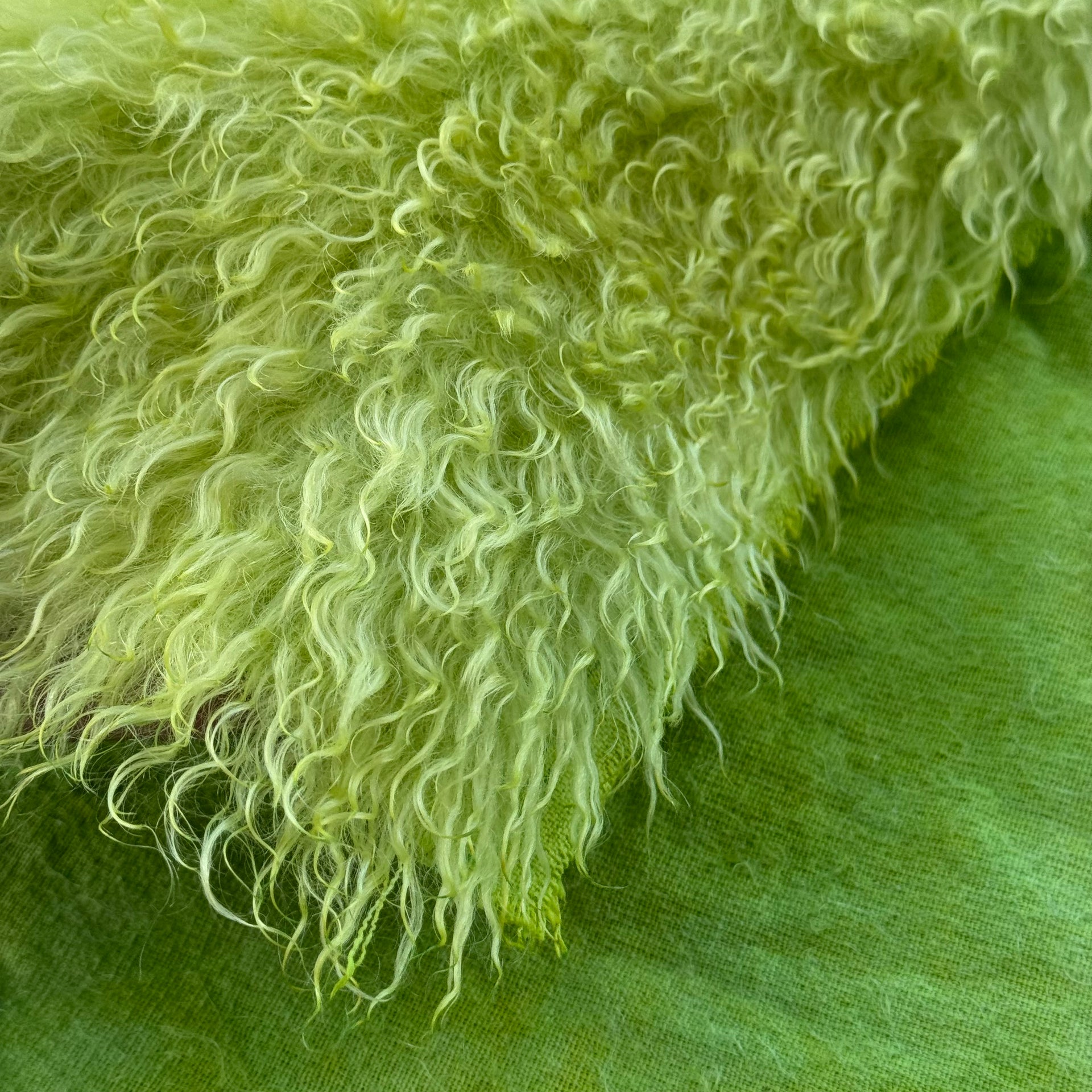Curlylocks Mohair - Hand Dyed Lime Green - Fat 1/8m - JUL020