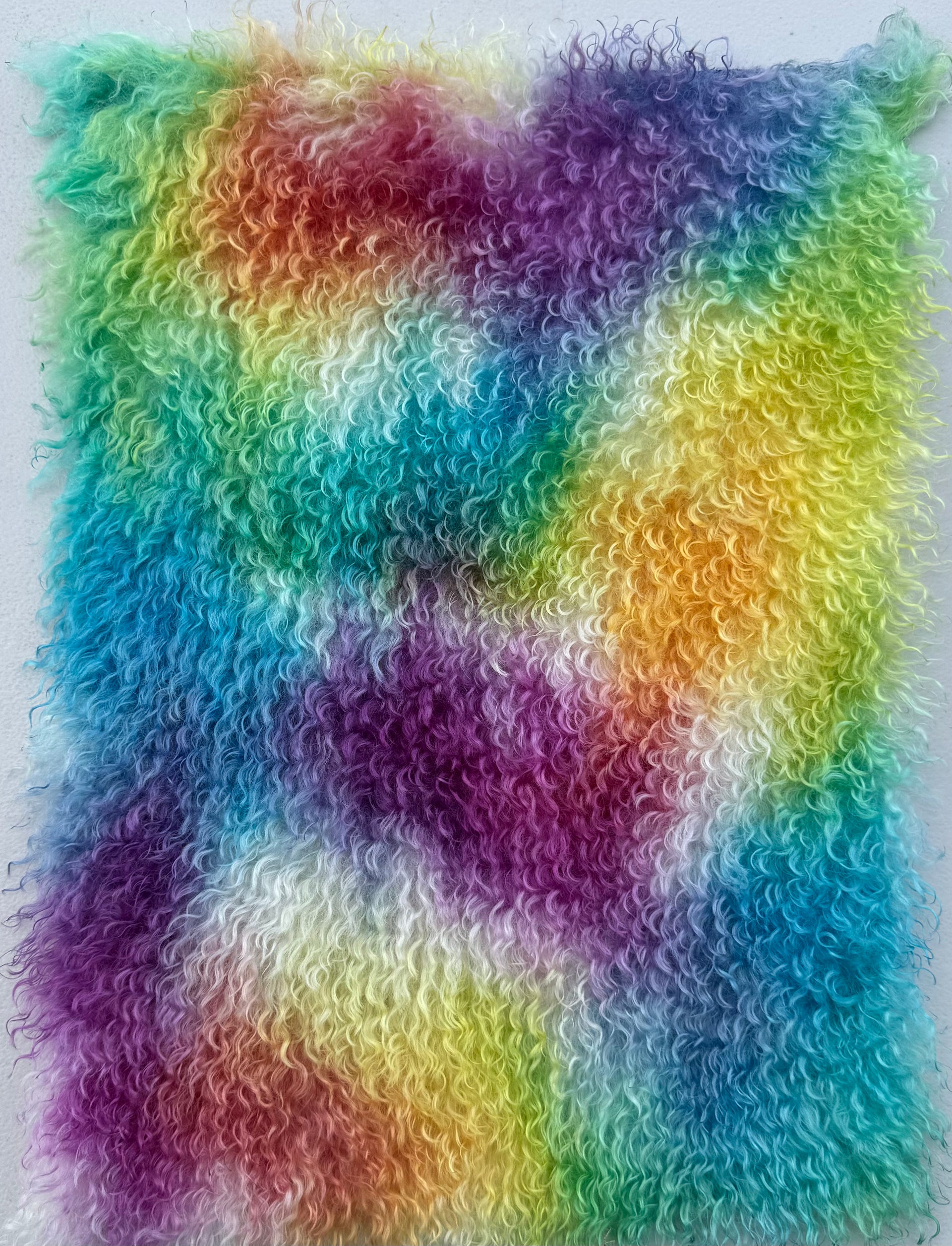 Curlylocks Mohair - Hand Dyed Rainbow Clouds - Fat 1/8m - JUL029
