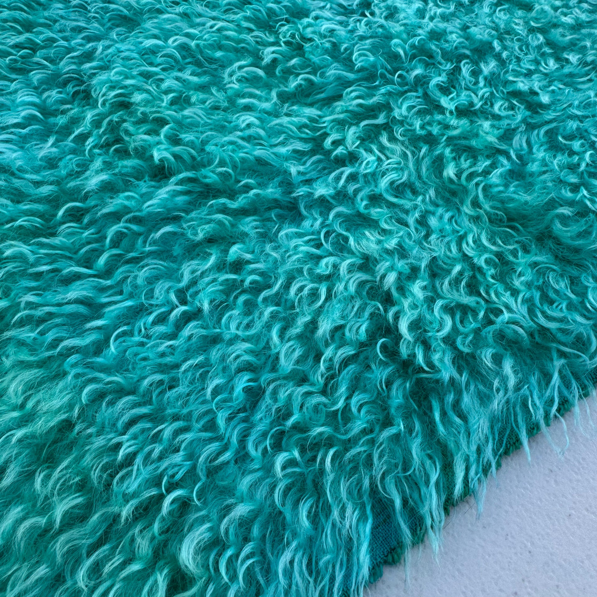 Curlylocks Mohair - Hand Dyed Turquoise - Fat 1/4m - JUL031