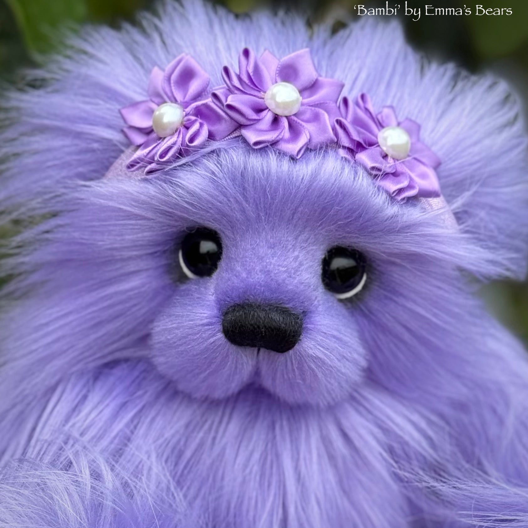 Bambi - 13.5" Purple Faux Fur Artist Bear by Emma's Bears - OOAK