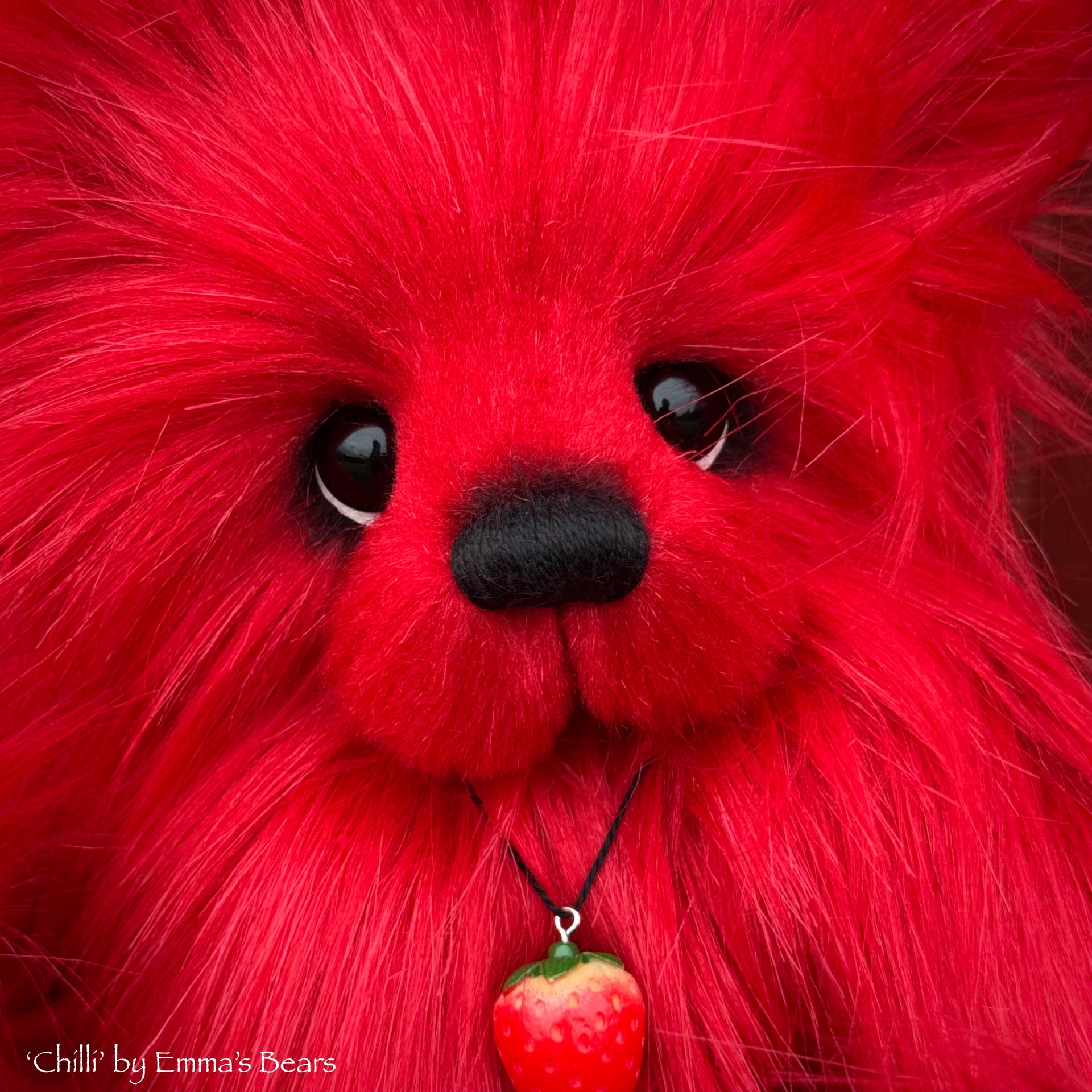 Chilli - 13.5" Red Faux Fur Artist Bear by Emma's Bears - OOAK