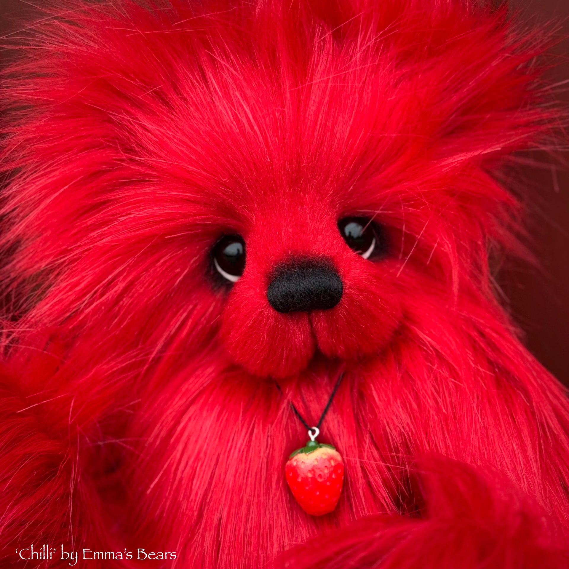 Chilli - 13.5" Red Faux Fur Artist Bear by Emma's Bears - OOAK