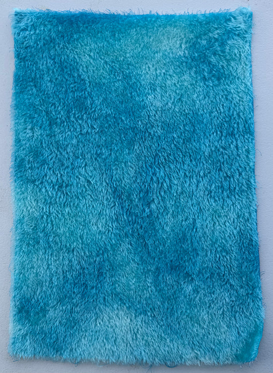 Classic Medium Straight Mohair - Hand Dyed Crystal Blue Batik - Fat 1/8m - JUL055