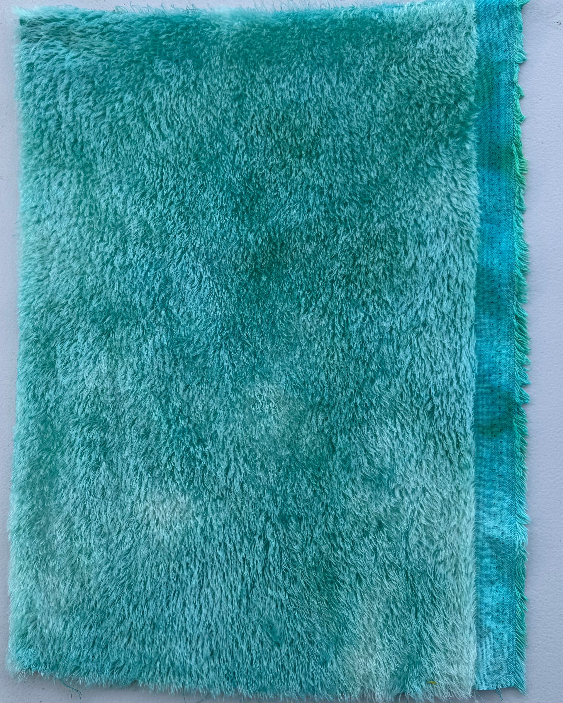 Classic Medium Straight Mohair - Hand Dyed Aqua Batik - Fat 1/8m - JUL056