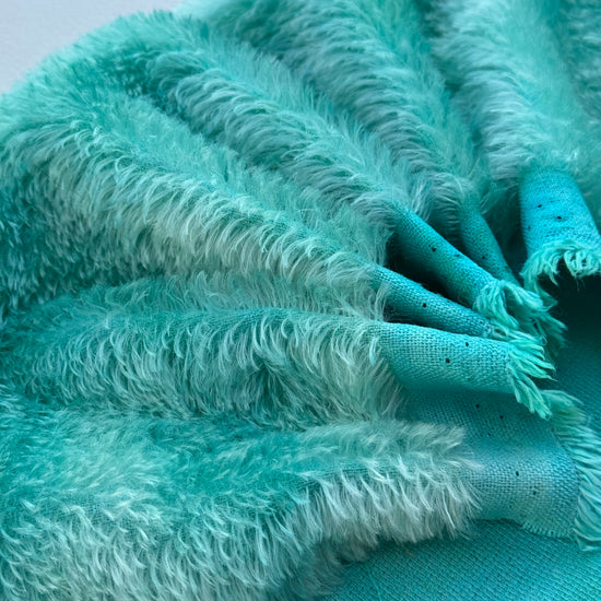 Classic Medium Straight Mohair - Hand Dyed Aqua Batik - Fat 1/8m - JUL056