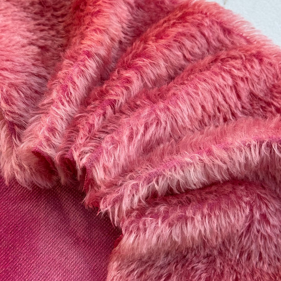 Classic Medium Straight Mohair - Hand Dyed Ruby Grapefruit - Fat 1/8m - JUL057