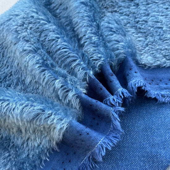 Classic Medium Straight Mohair - Hand Dyed Denim Blue - Fat 1/8m - JUL058