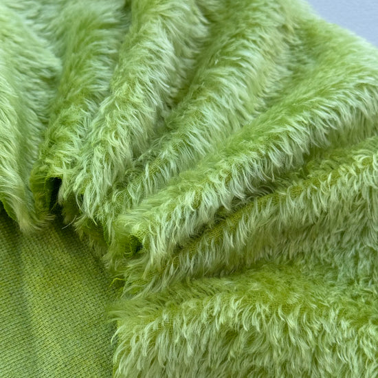 Classic Medium Straight Mohair - Hand Dyed Lime Batik - Fat 1/8m - JUL061