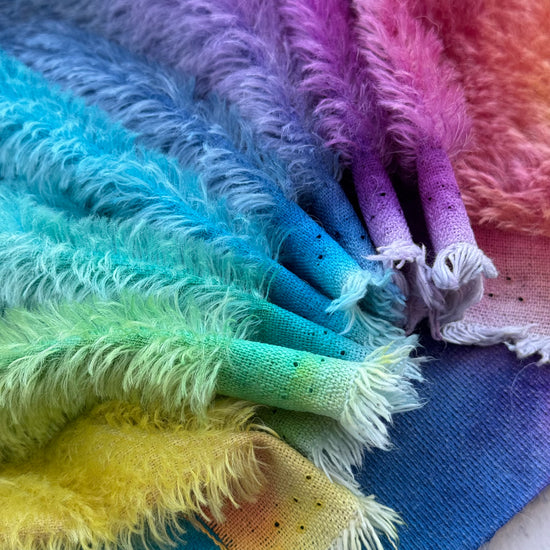 Classic Medium Straight Mohair - Hand Dyed Rainbow - Fat 1/8m - JUL069