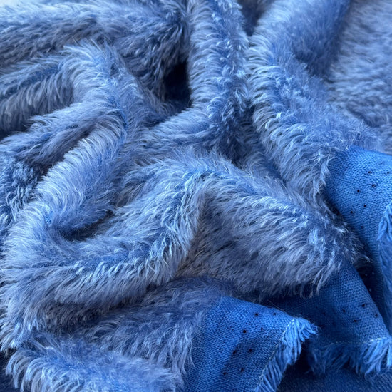Classic Medium Straight Mohair - Hand Dyed Denim Blue - Fat 1/4m - JUL070