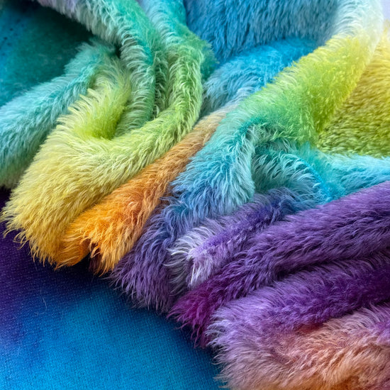 Classic Medium Straight Mohair - Hand Dyed Rainbow Blend - Fat 1/4m - JUL073