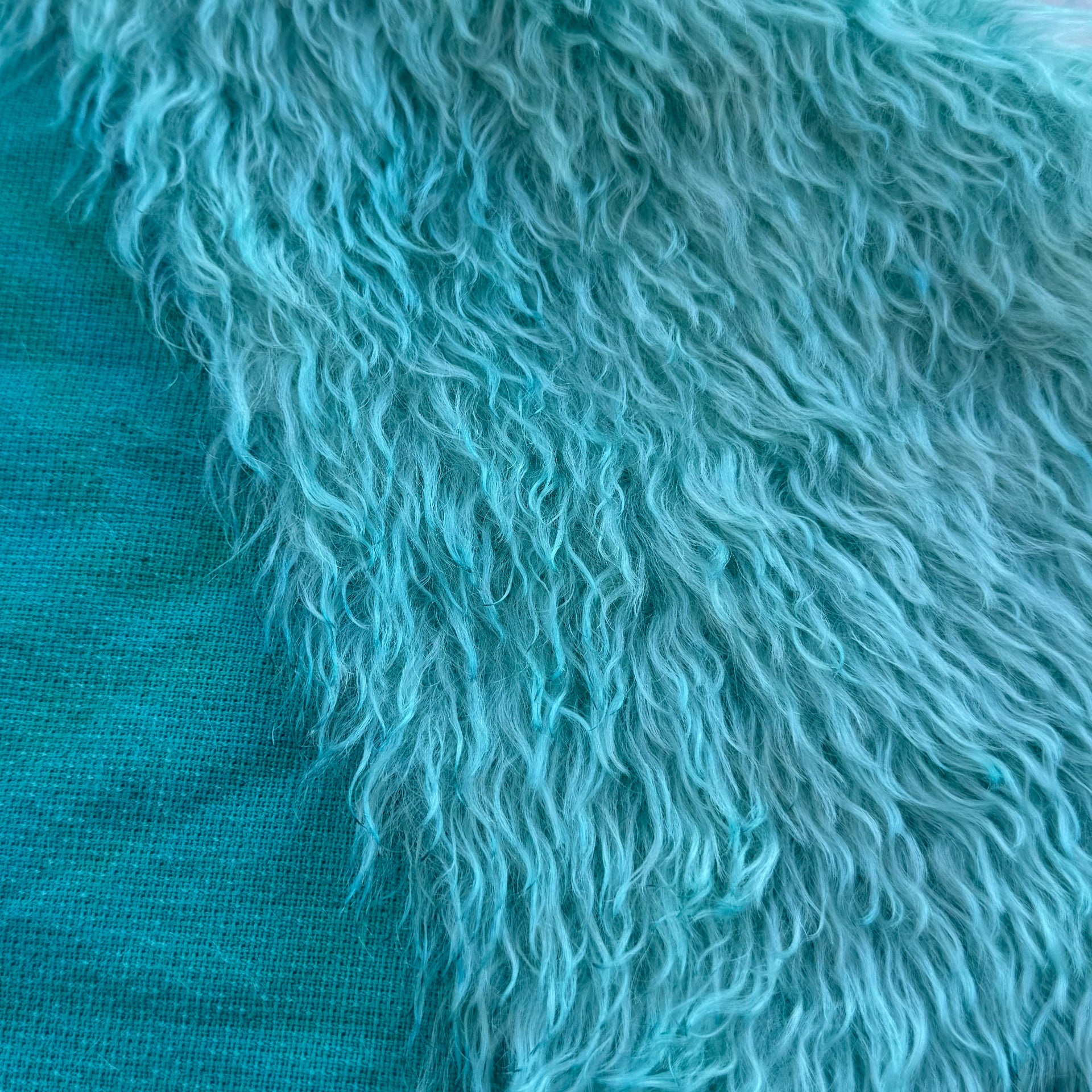 Shaggy 23mm Mohair - Hand Dyed Aqua - Fat 1/8m - JUL074