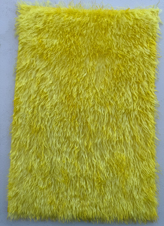 Shaggy 23mm Mohair - Hand Dyed Bright Yellow - Fat 1/8m - JUL078