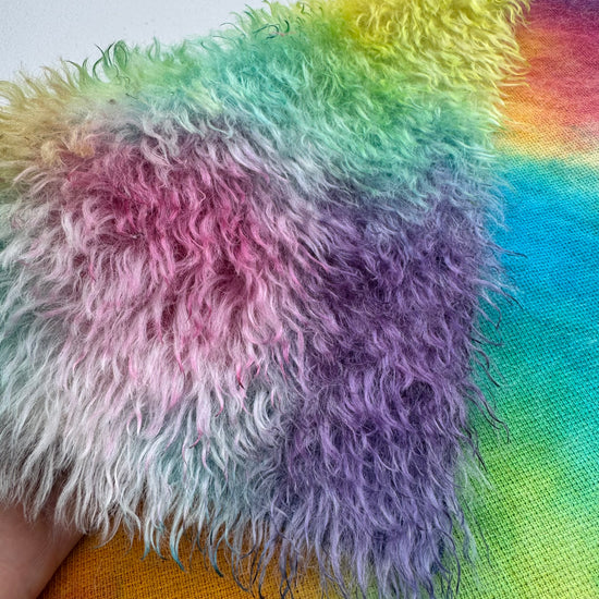 Shaggy 23mm Mohair - Hand Dyed Rainbow Clouds - Fat 1/8m - JUL081