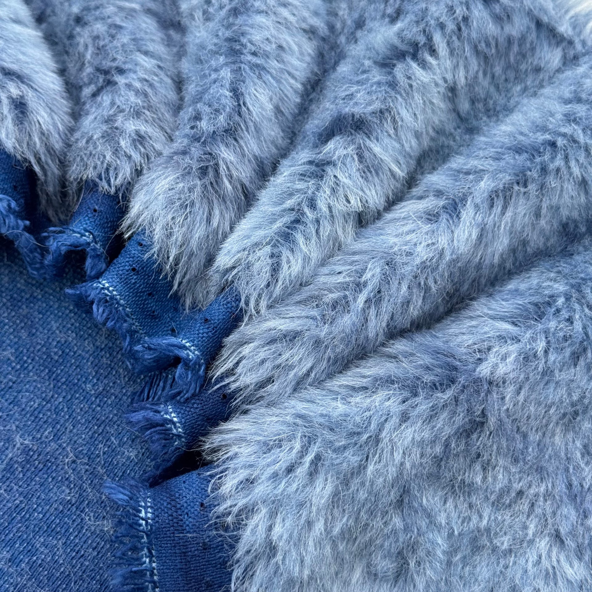 Medium Alpaca  - Hand Dyed Denim Blue - Fat 1/8m - JUL097