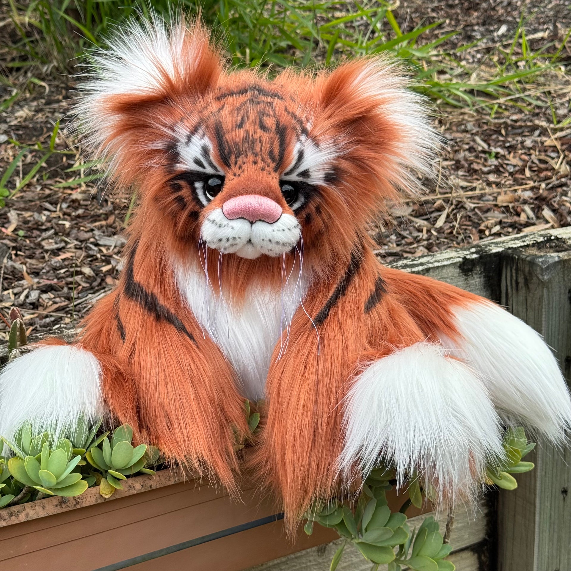 Cedar - 20" Faux Fur Tiger Teddy by Emma's Bears - OOAK