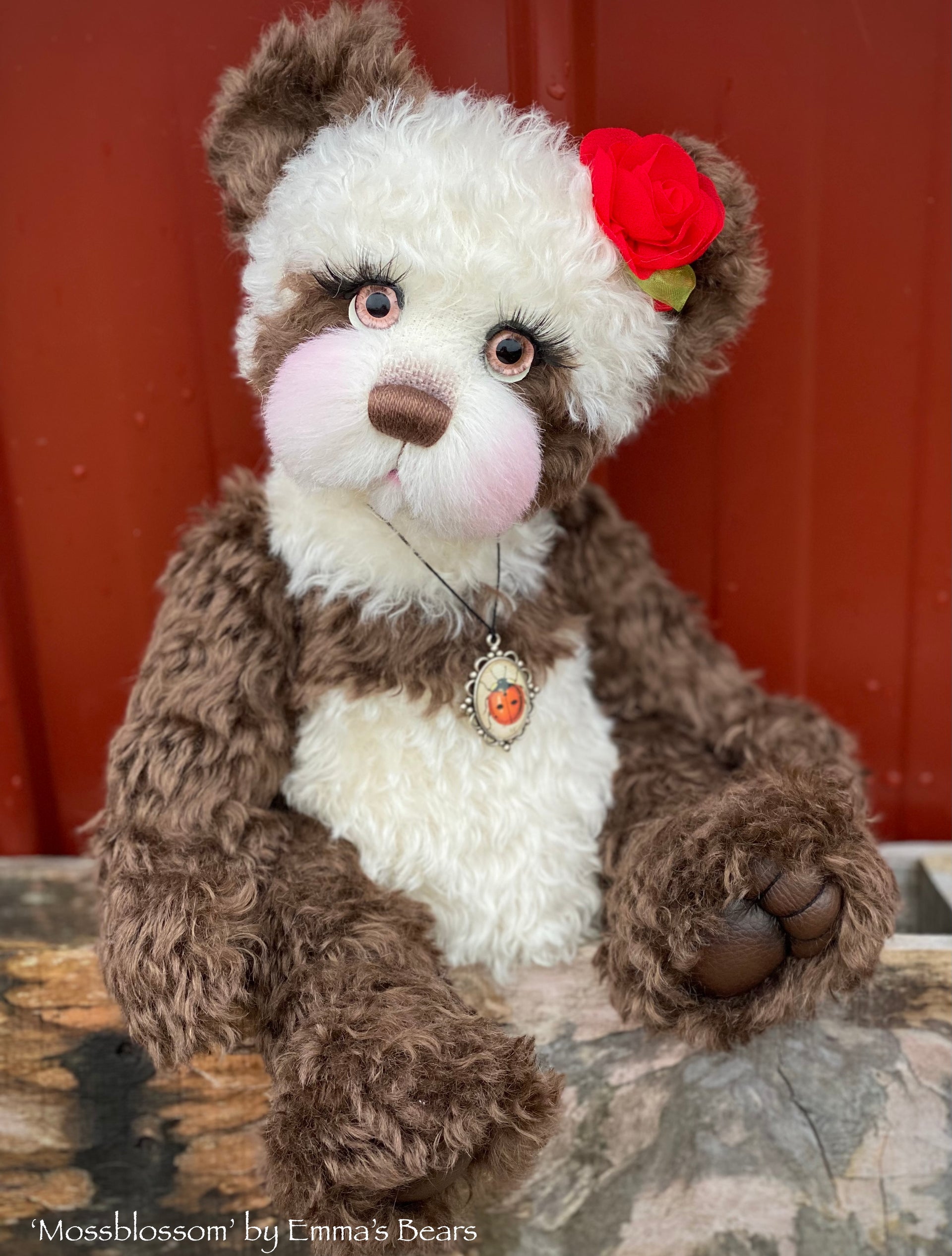 Mossblossom - 16" Curly Kid Mohair and Alpaca artist bear by Emma's Bears - OOAK