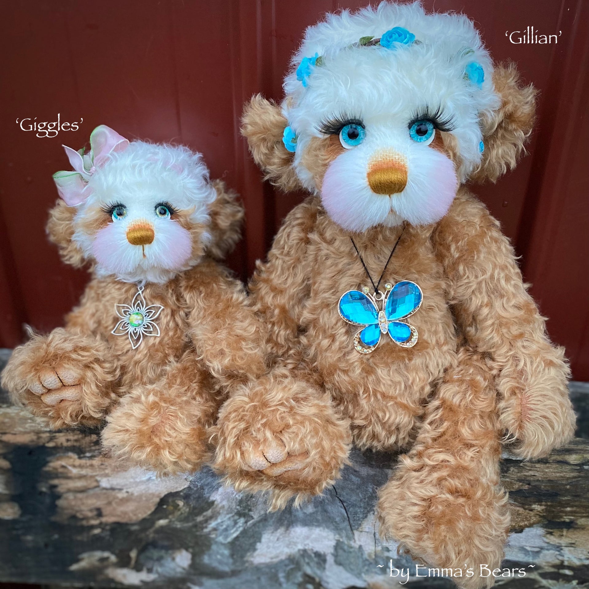 Giggles - 12" Curly Kid Mohair and Alpaca artist bear by Emma's Bears - OOAK