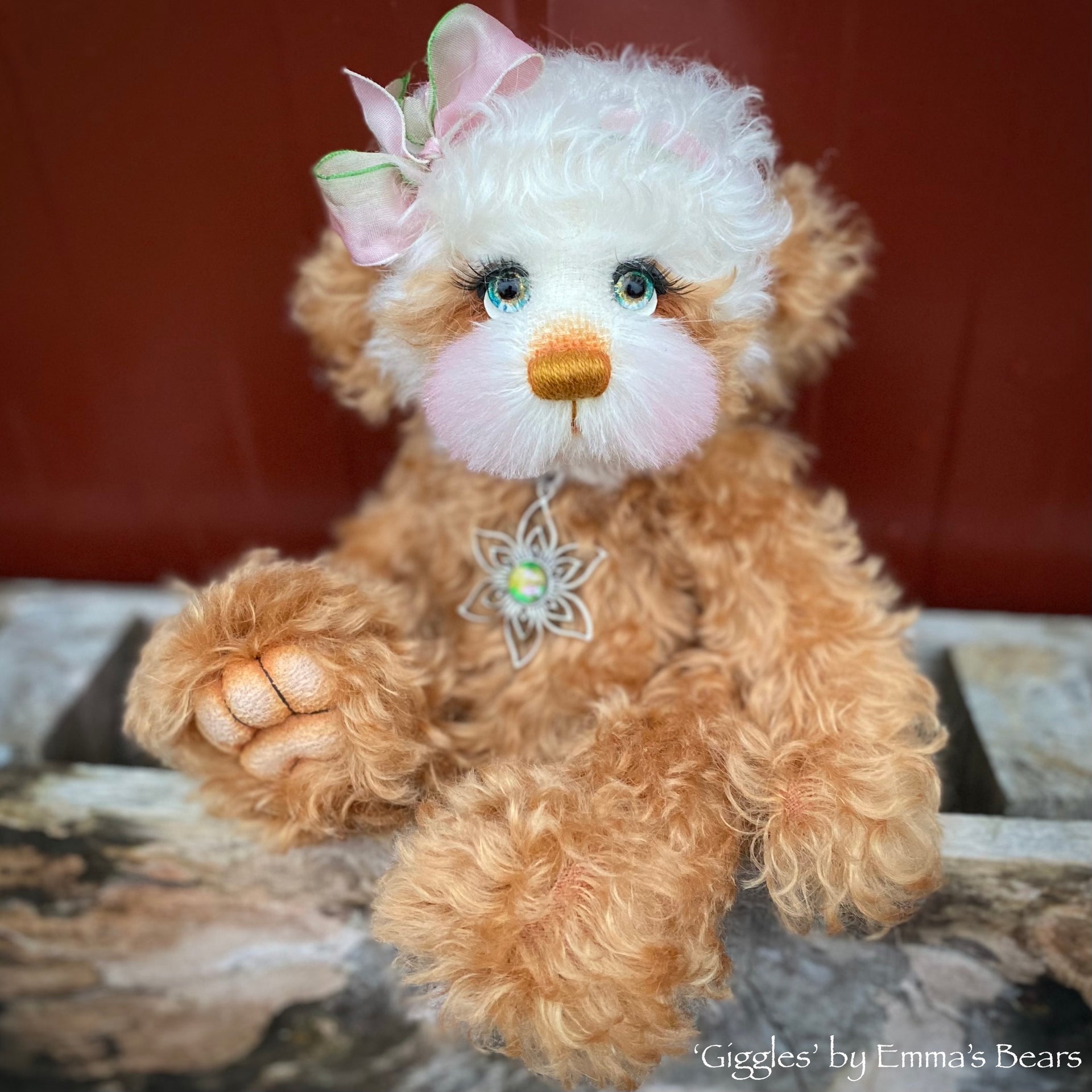 Giggles - 12" Curly Kid Mohair and Alpaca artist bear by Emma's Bears - OOAK