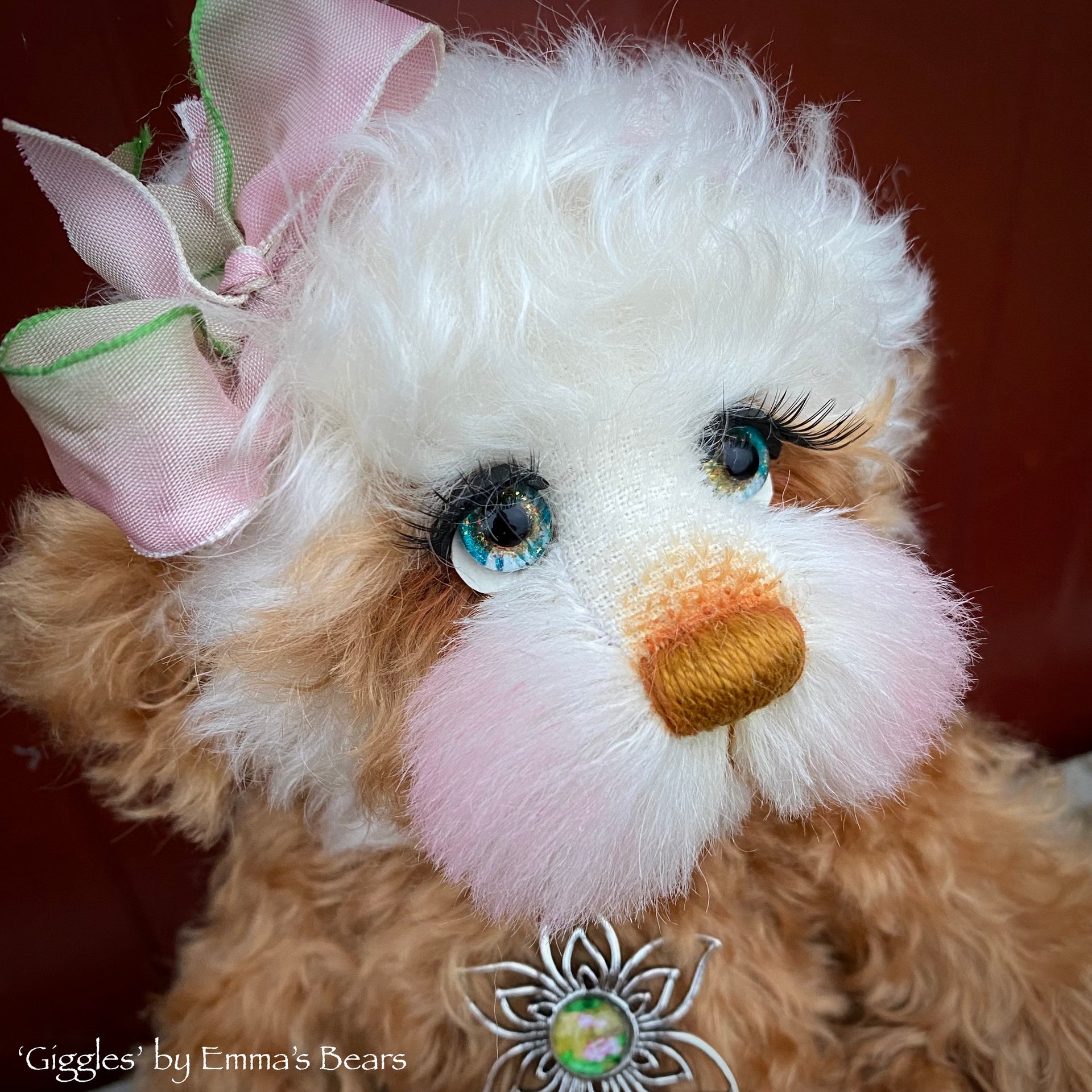 Giggles - 12" Curly Kid Mohair and Alpaca artist bear by Emma's Bears - OOAK