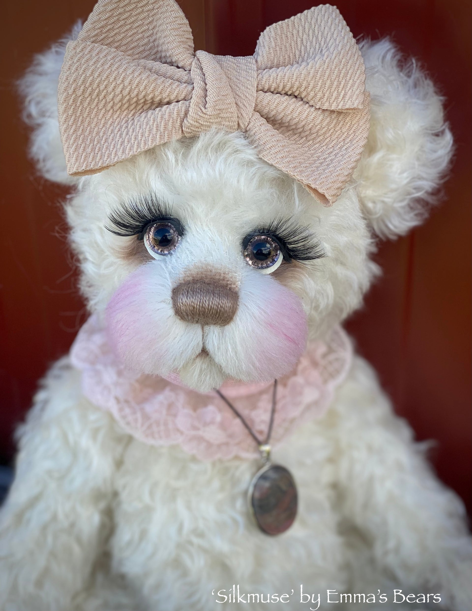 Silkmuse - 16" Curly Kid Mohair and Alpaca artist bear by Emma's Bears - OOAK